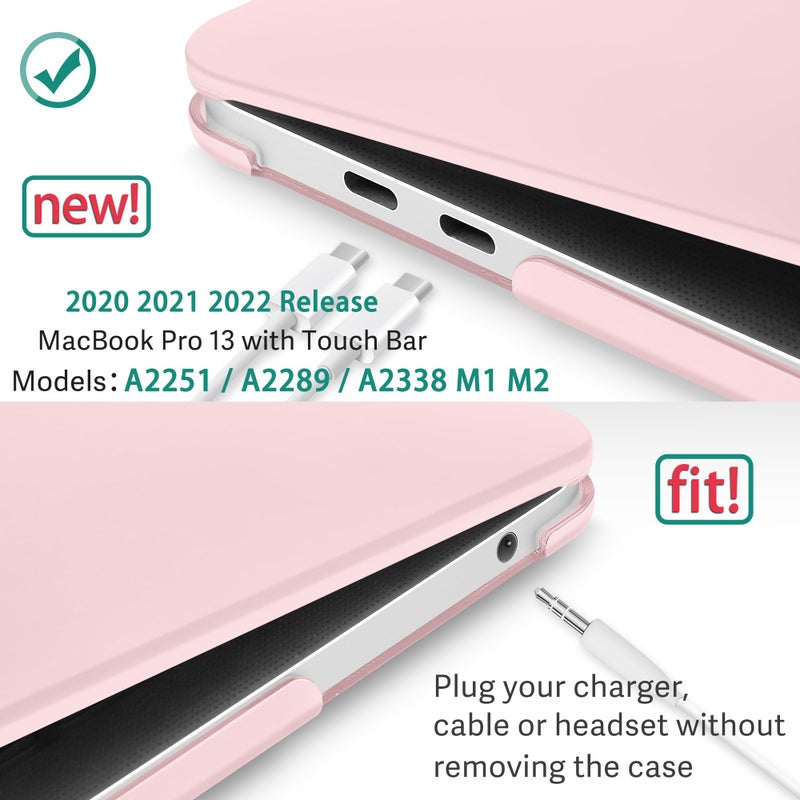 May Chen Compatible with MacBook Pro 13 inch Case 2022 2021 2020 Release Model A2338 M2 M1 A2251 A2289, Plastic Hard Shell Case with Keyboard Cover for MacBook Pro 13 Touch Bar Fits Touch ID, Clear - Image 2